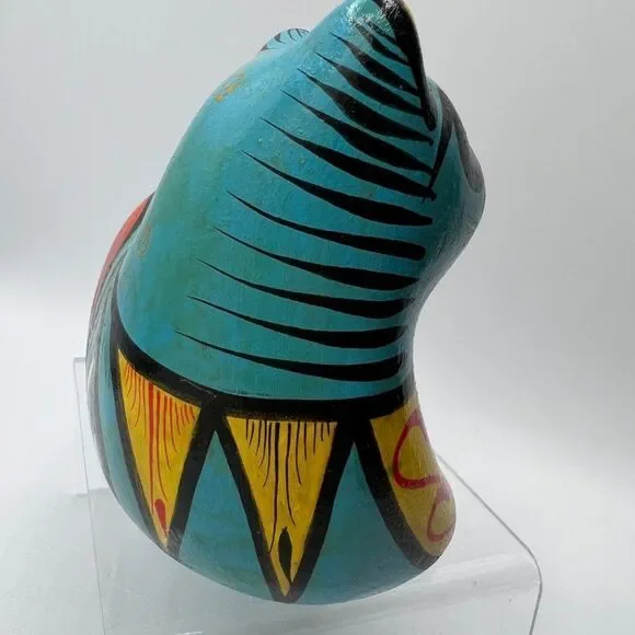 Vintage Puerto Vallarte 1990 Art Deco Cool Mexican Cat Ceramic Home Decor - Picture 10 of 13